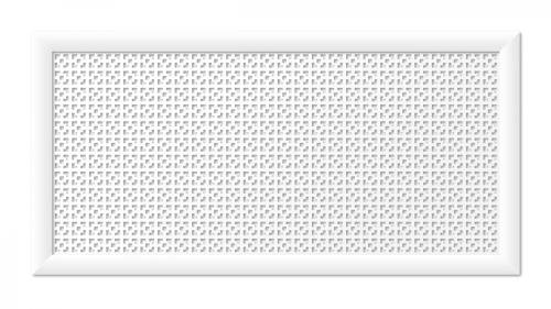 Декоративный экран для радиатора отопления Дамаско Белый 1200х600 мм фото в интерьере