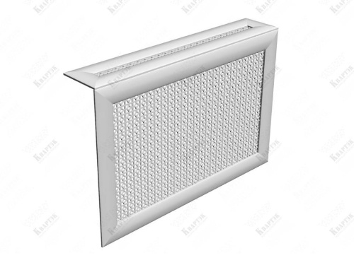 Решетка или экран на радиатор отопления Навесной экран Эфес белый 620х900х180 мм фото в интерьере