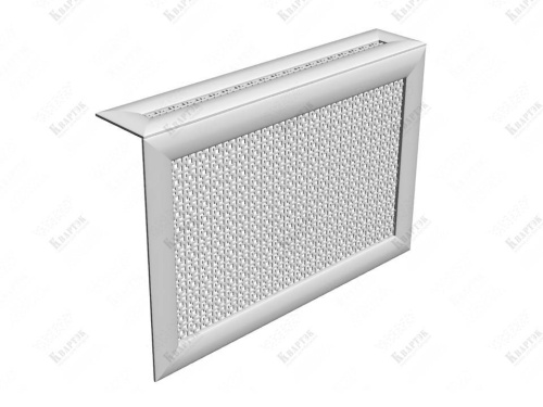 Решетка или экран на радиатор отопления Навесной экран Верон белый 620х900х180 мм фото в интерьере