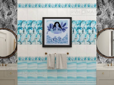 ПВХ-панели с фотопечатью "Мрамор синий" панно от Центурион™ фото и цены