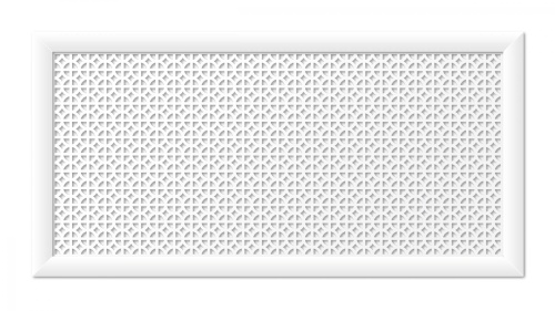 Декоративный экран для радиатора отопления Сусанна Белый 1200*600 мм фото в интерьере