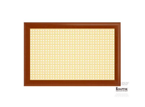 Решетка или экран на радиатор отопления Навесной экран Желтый Ротанг Вишня 1200*600*180 фото в интерьере